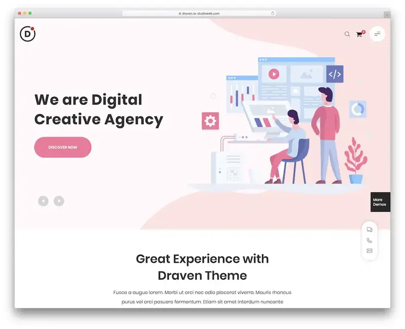 thème wordpress design plat dessiné