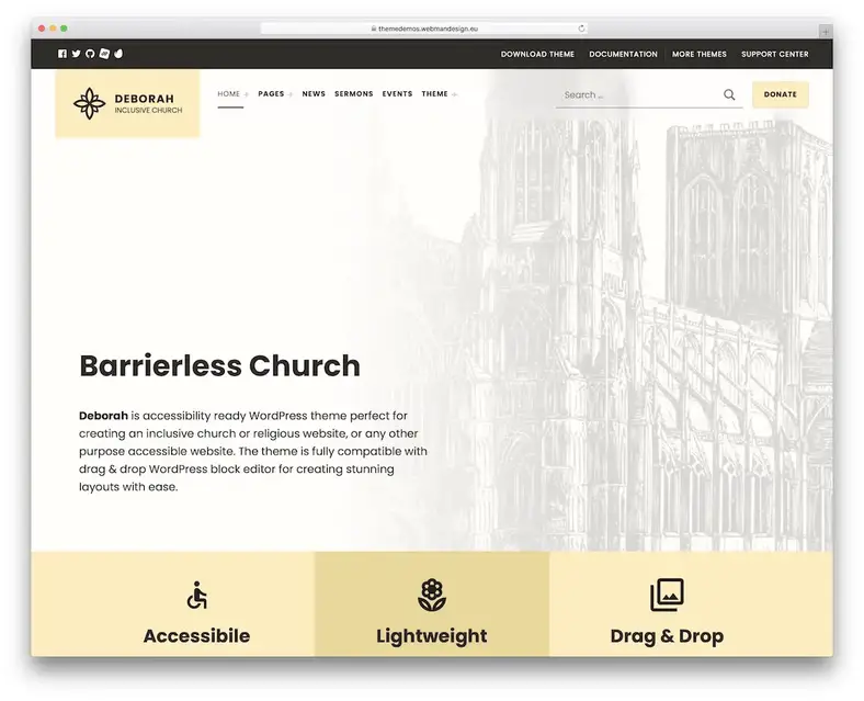 tema wordpress da igreja deborah