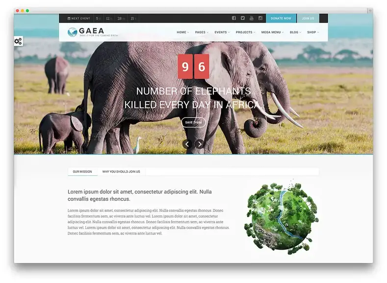 Gaea - Tema WordPress Lingkungan