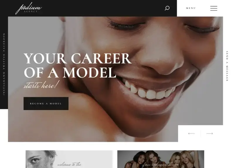 Podium |  Thème WordPress pour agence de mannequins