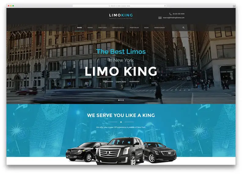 modello di sito web di servizio di noleggio limousine limousine