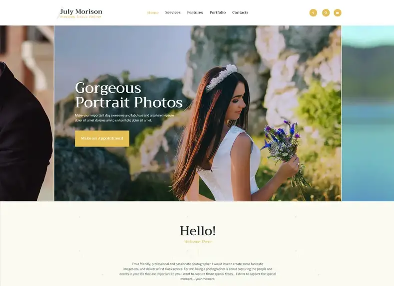 Julio Morison |  Blog et portfolio de photographes d'événements attrayants Thème WordPress