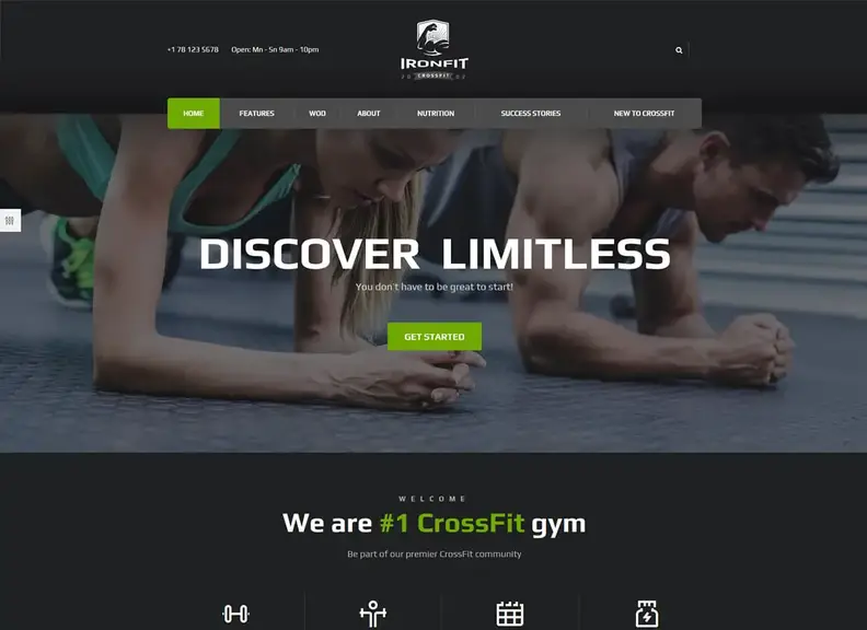 Ütü |  Fitness, spor salonu ve crossfit için WordPress teması