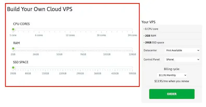 ScalaHosting Opret en cloud -VPS, der kan tilpasses