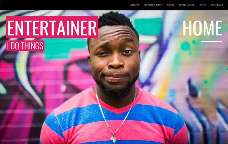 Modelo da Web para site de ator de entretenimento