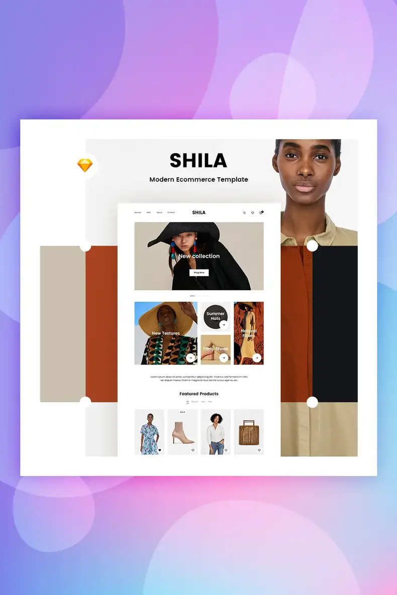 Modèle de croquis de commerce électronique Shila