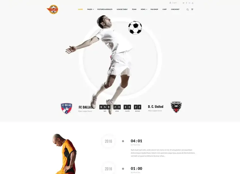 Club de football |  Thème WordPress Football, Sports