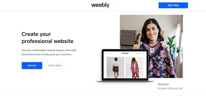 Populær Weebly -webstedsbygger.