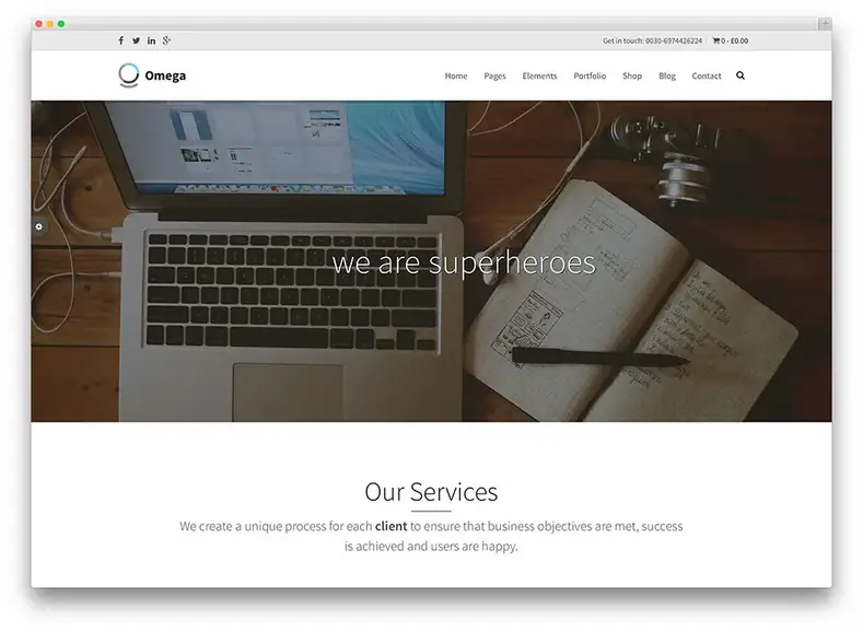 omge: tema corporativo poderoso