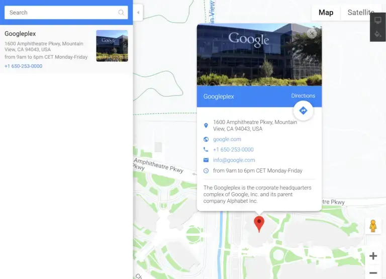 Exemple WordPress Google Maps