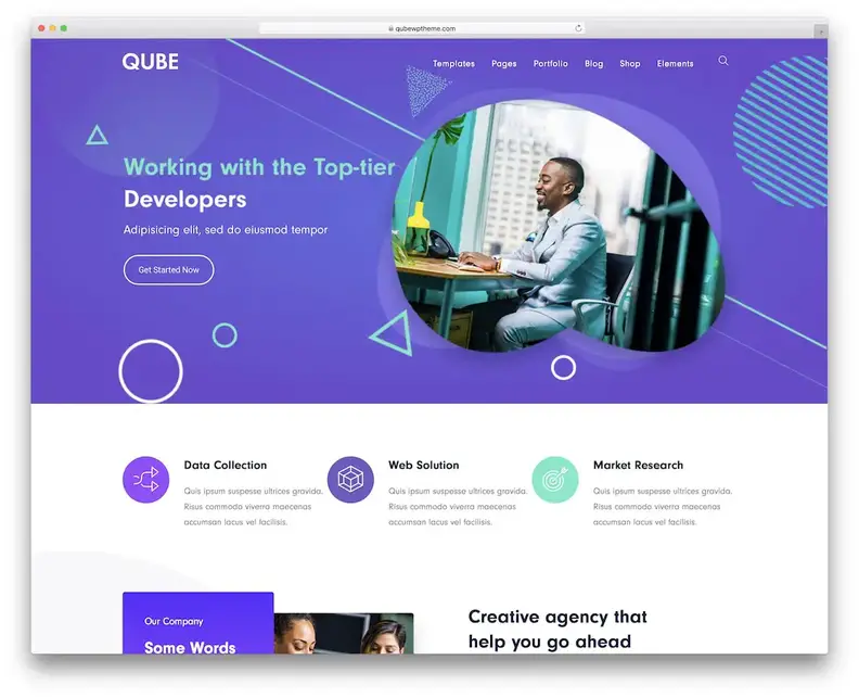 obchodná téma qube wordpress