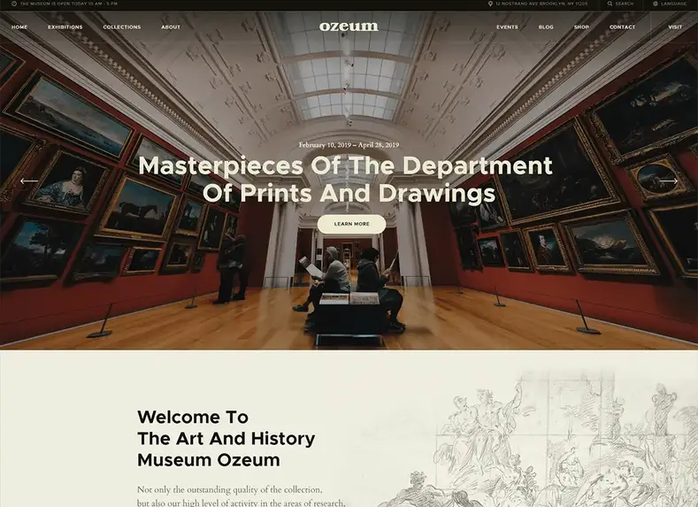 Ozeum |  Galeri Seni & Tema WordPress Museum