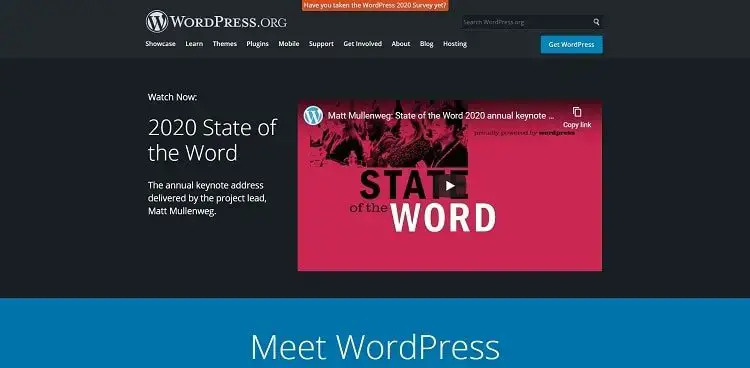 Halaman beranda WordPress.org