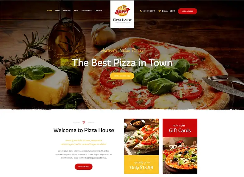 Pizza House - Tema WordPress per ristoranti / bar / bistrot