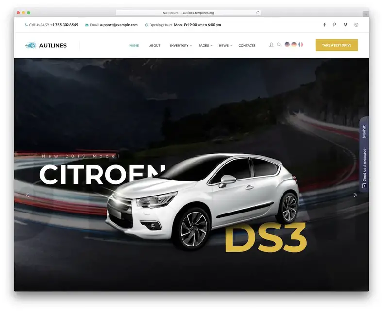 tema wordpress de concessionária de carros autlines