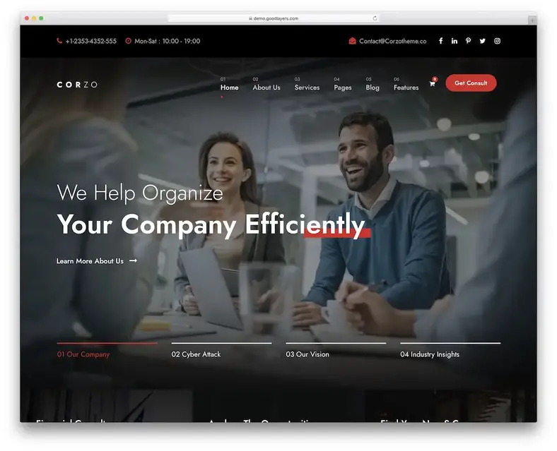 Tema WordPress de consultoria de veados corços
