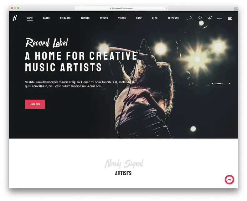 tema herion wordpress para músicos