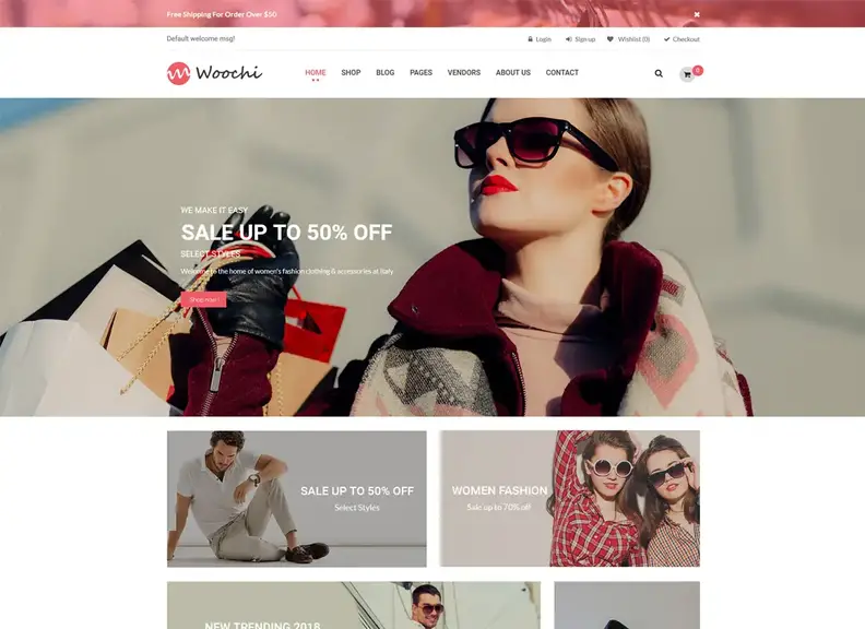 Woochi - Tema WordPress WooCommerce di tendenza alla moda elegante