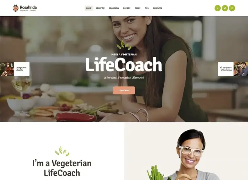 Rosalinda |  Thème WordPress pour coach de santé et style de vie végétarien