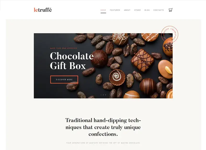La Truffe |  Thème WordPress pour boutique de chocolat de luxe