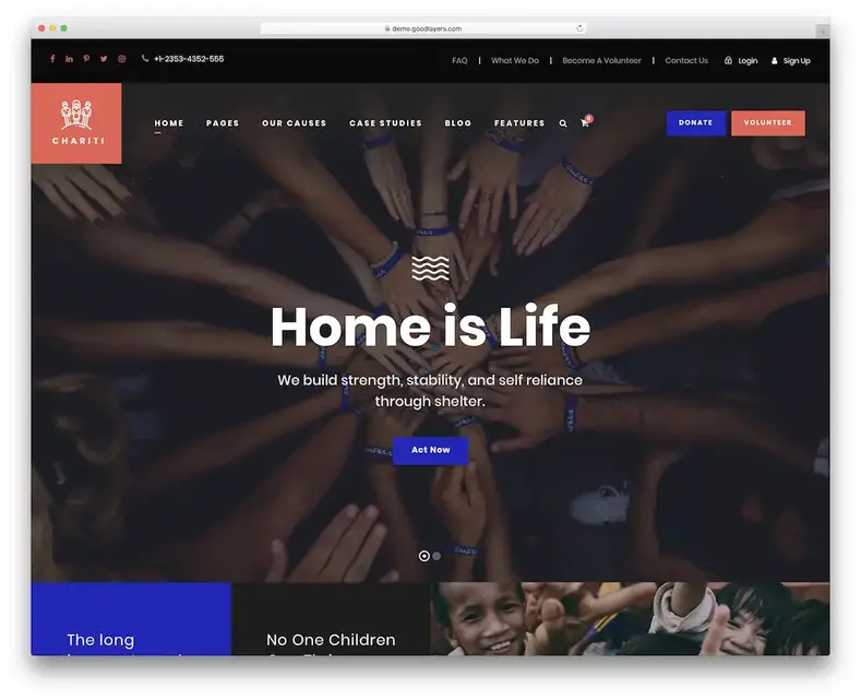 tema wordpress caridade chariti