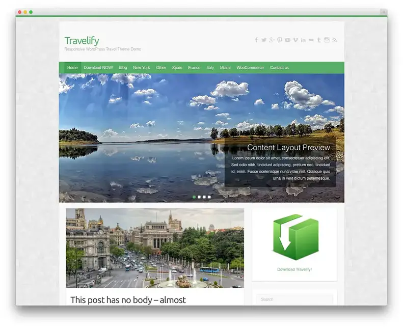 Travelify – bezplatná téma cestovania