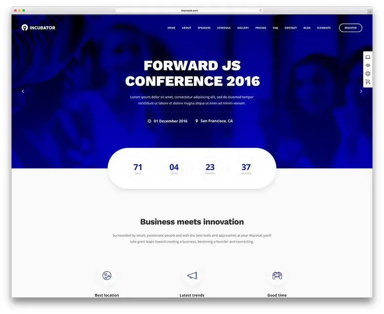 incubadora-conferência-wordpress-template