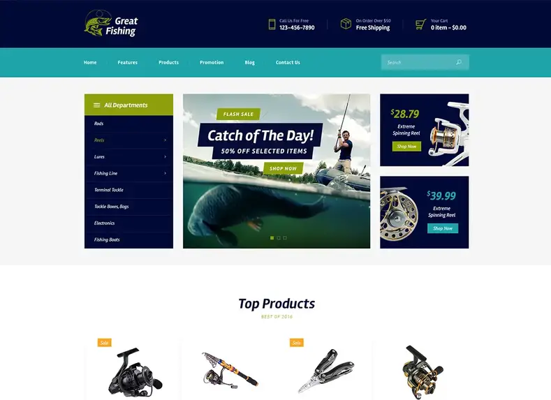 Tema WordPress Pesca e Caça