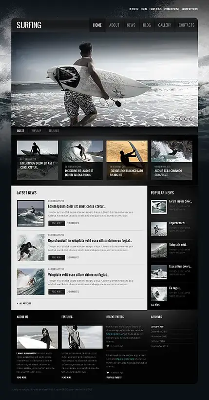 Tema WordPress responsivo para navegação
