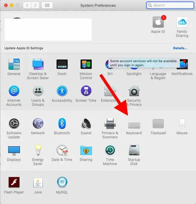 Preferência de sistema Mac