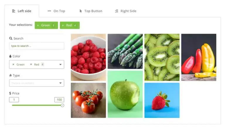 Exemple de filtre de grille de médias