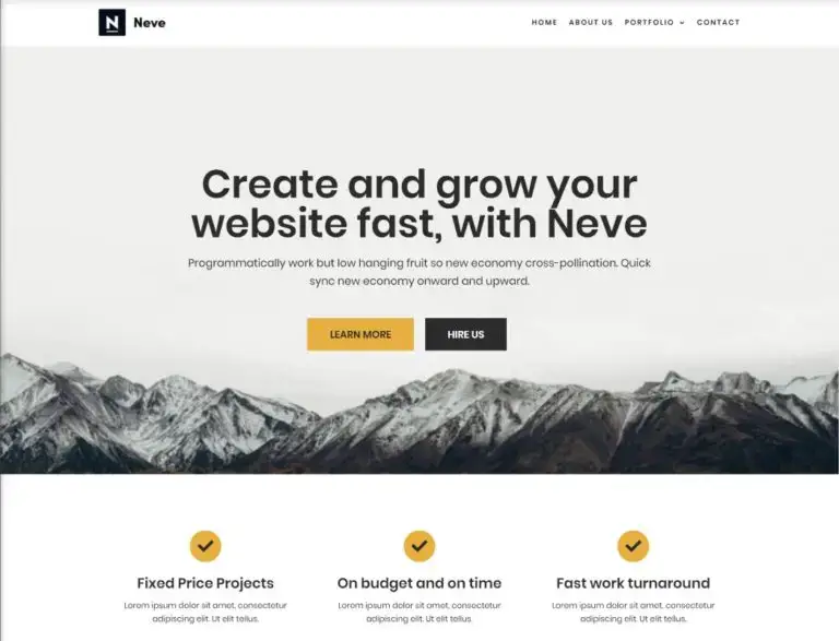 Neve adalah salah satu tema WordPress tercepat