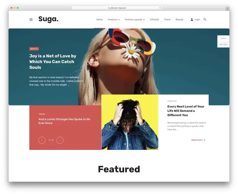 thème wordpress du magazine suga