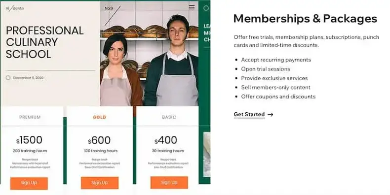 Wix: Opções de associação