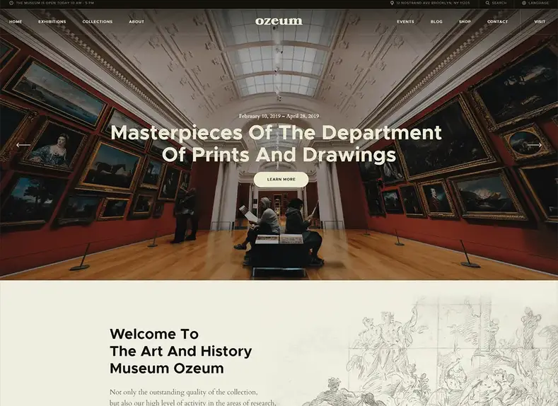 Ozeum |  Thème WordPress pour galerie d'art et musée