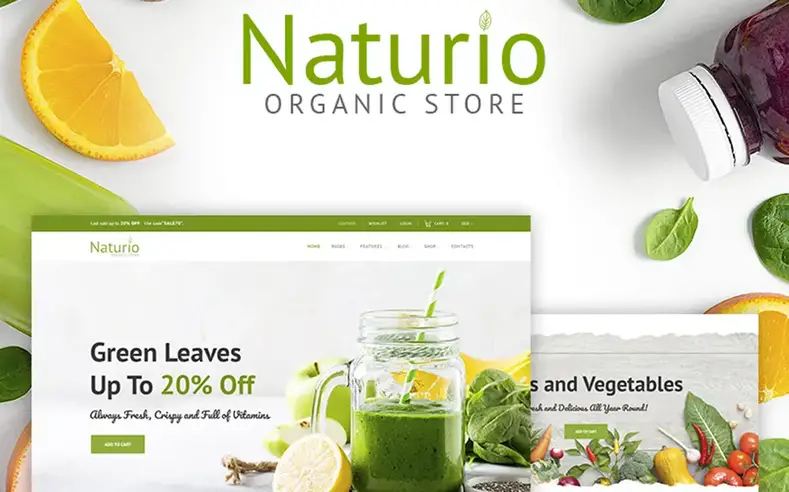Naturio Gıda Mağazası Şablonu WooCommerce Teması