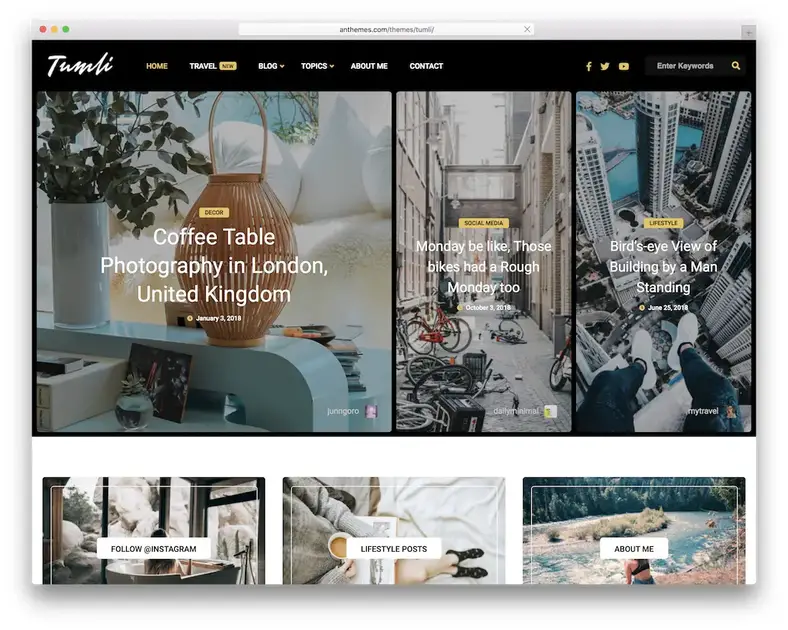 tema wordpress estilo tumli pinterest