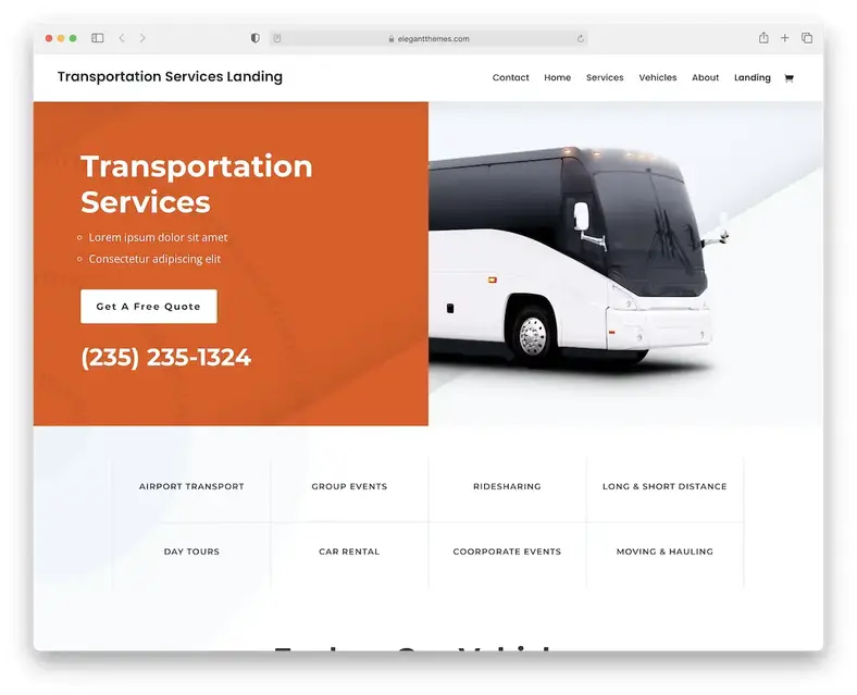 tema wordpress della logistica dei trasporti divi