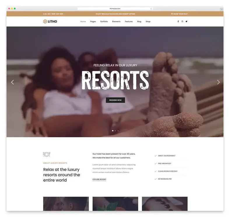 tema wordpress hotel litho
