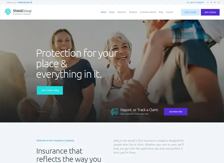 ShieldGroup : un thème WordPress sur l'assurance et la finance