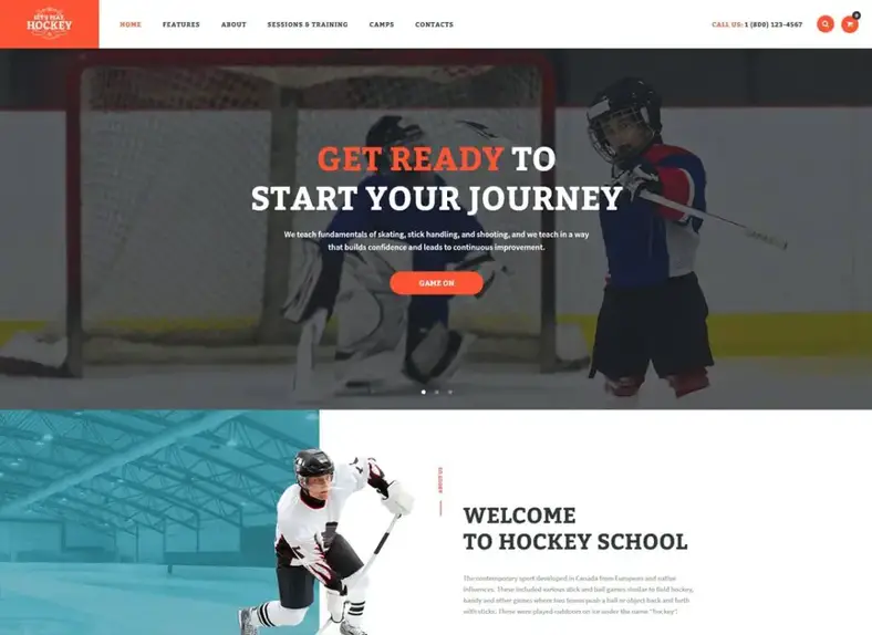 Jouons |  Thème WordPress pour écoles de hockey et sports d'hiver