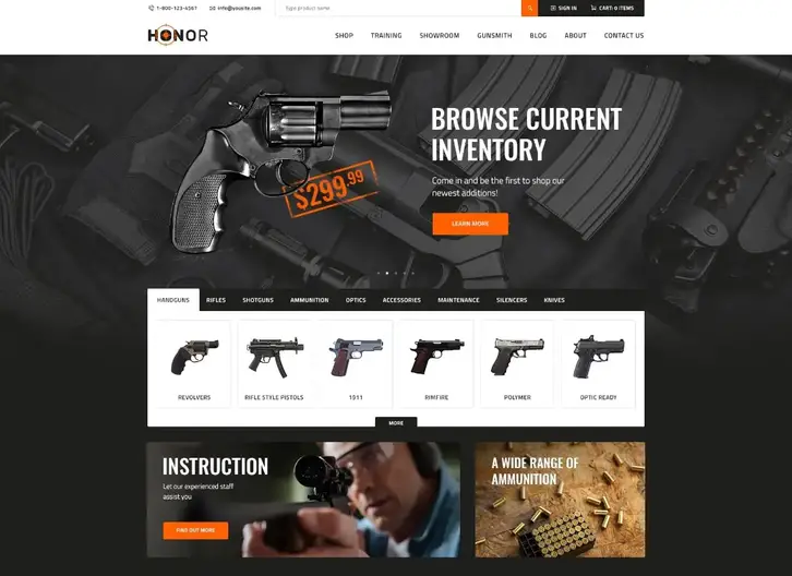 Onoare |  Tema WordPress Gun Shop & Shooting Club