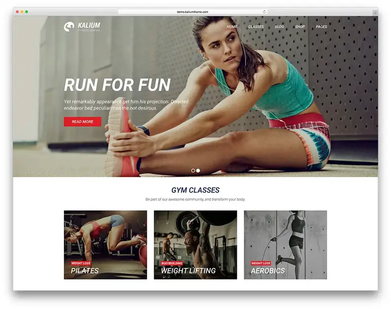 kalium-fitness-wordpress-tema del sito web