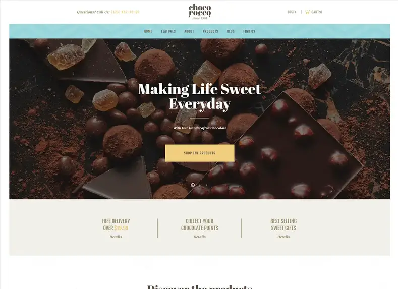 ChocoRocco |  Tema WordPress Perusahaan Coklat