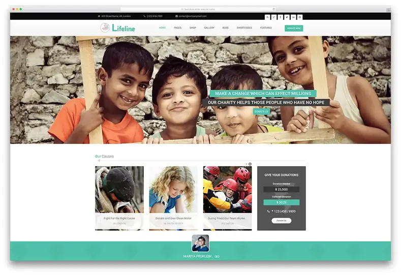 Lifeline-simples-caridade-organização-tema