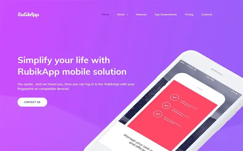 Template Aplikasi Seluler Moto CMS 3 Premium
