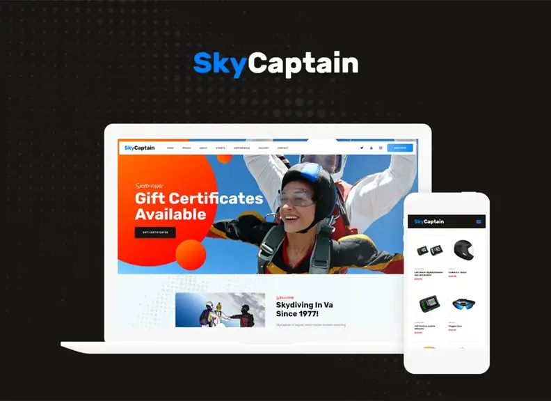 Gökyüzü Kaptanı |  Paraşütle Atlama ve Ekstrem Uçuş Sporları WordPress Teması