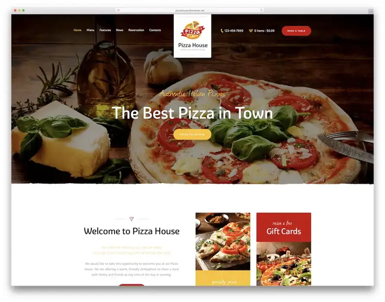 tema wordpress rumah pizza responsif