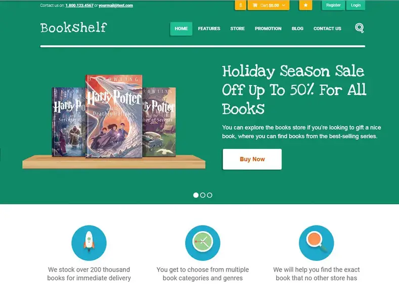 Prateleiras |  Tema WordPress para loja online de livros e mídia