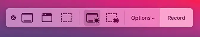 Bilah Alat Perekaman Layar Macbook